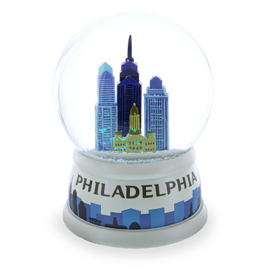 Philadelphia Skyline Glass Water Snow Globe