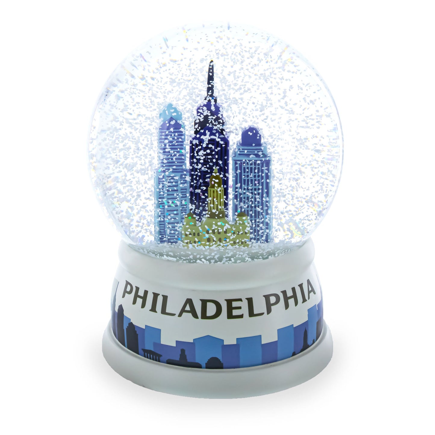 Philadelphia Skyline Glass Water Snow Globe