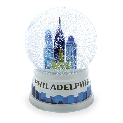 Philadelphia Skyline Glass Water Snow Globe