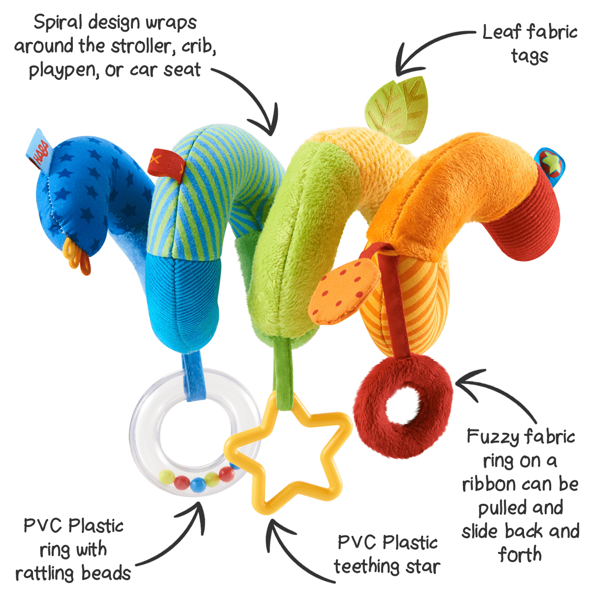 Rainbow Activity Spiral Stroller & Car Seat Toy