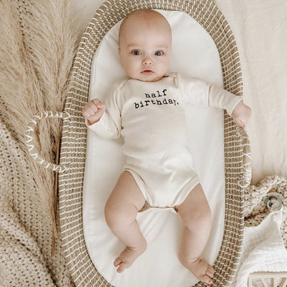 Baby half birthday. Long-Sleeve Organic Cotton Bodysuit