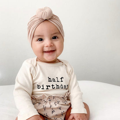 Baby half birthday. Long-Sleeve Organic Cotton Bodysuit