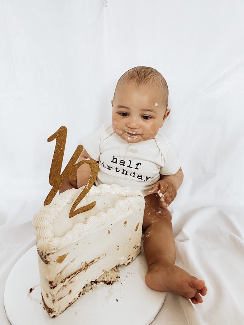 Baby half birthday. Organic Cotton Bodysuit