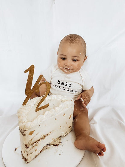 Baby half birthday. Organic Cotton Bodysuit