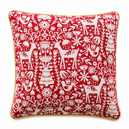 Set of 2 White Deer in the Woods Christmas Throw Cushion Pillow Covers