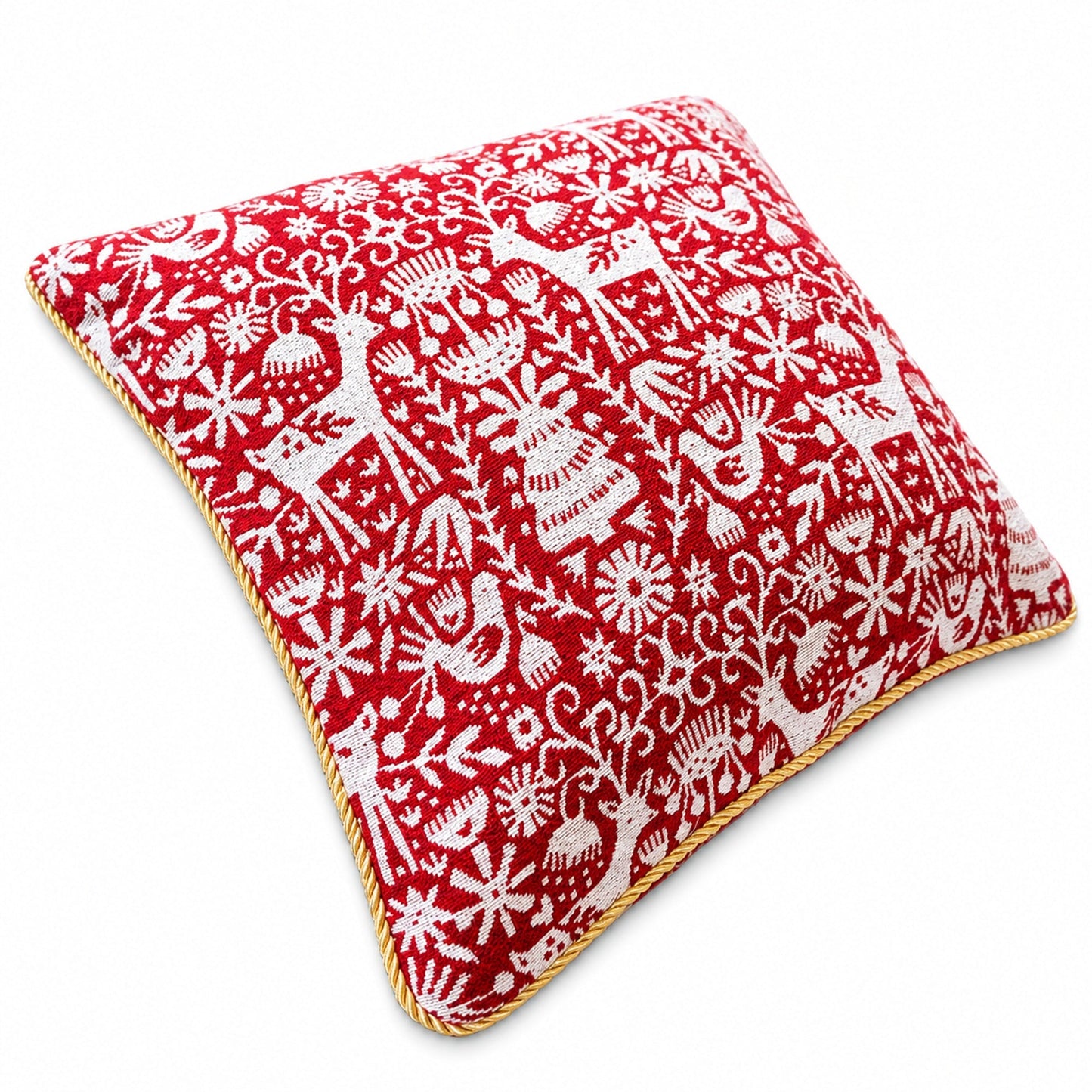 Set of 2 White Deer in the Woods Christmas Throw Cushion Pillow Covers