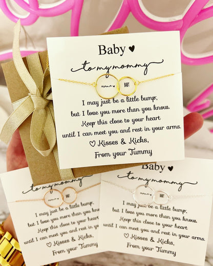 TOP SELLER! Non-Tarnish! New mom baby and me infinity necklace, Congratulations baby gift, pregnancy gift, baby shower & gender reveal gift! NON-Tarnish! 552 FIVE STAR REVIEWS!