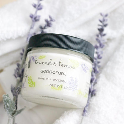DEODORANT Lavender Lemon - Mineral + Probiotic - Vegan