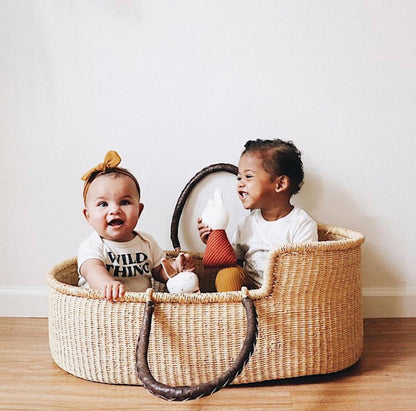 African Moses Basket<br>Brown Handle