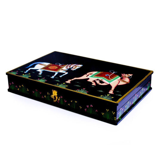 Oriental Horse and Camel Wooden Jewelry Box