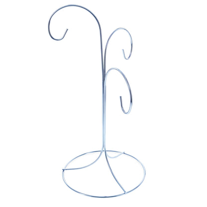 3-Arm 3-Tier Silver Metal Ornament Stand Display 10.75 Inches (Taiwan)