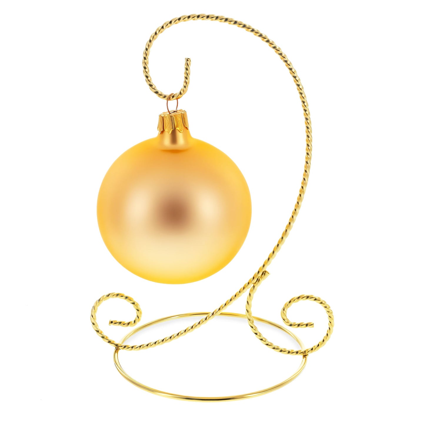 Twisted Wire Gold Metal Ornament Stand Display 7.2 Inches (Taiwan)