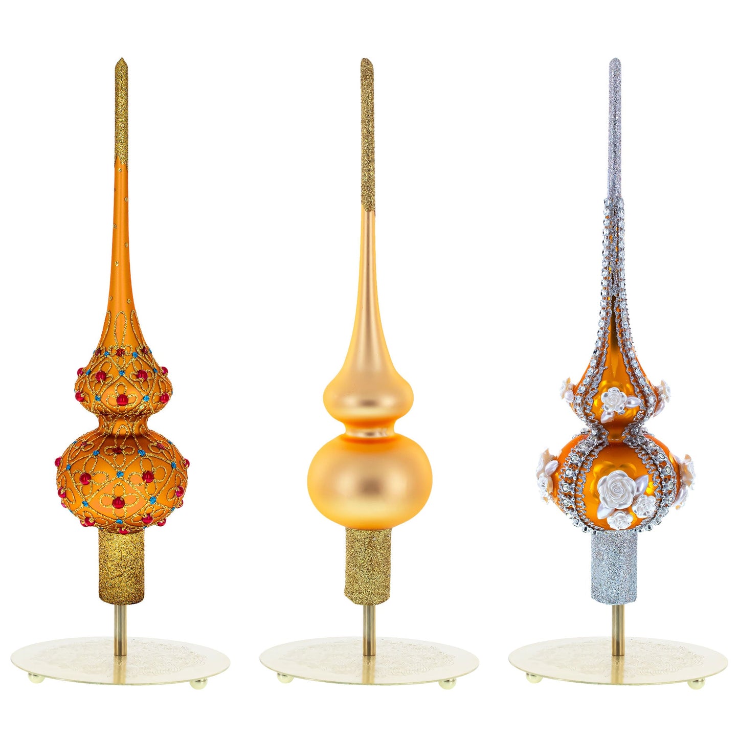 Ornate Gold Metal Rod Tree Topper Stand Display Stand 10 Inches (Taiwan)