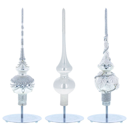 Ornate Silver Metal Rod Tree Topper Stand Display Stand 10 Inches (Taiwan)