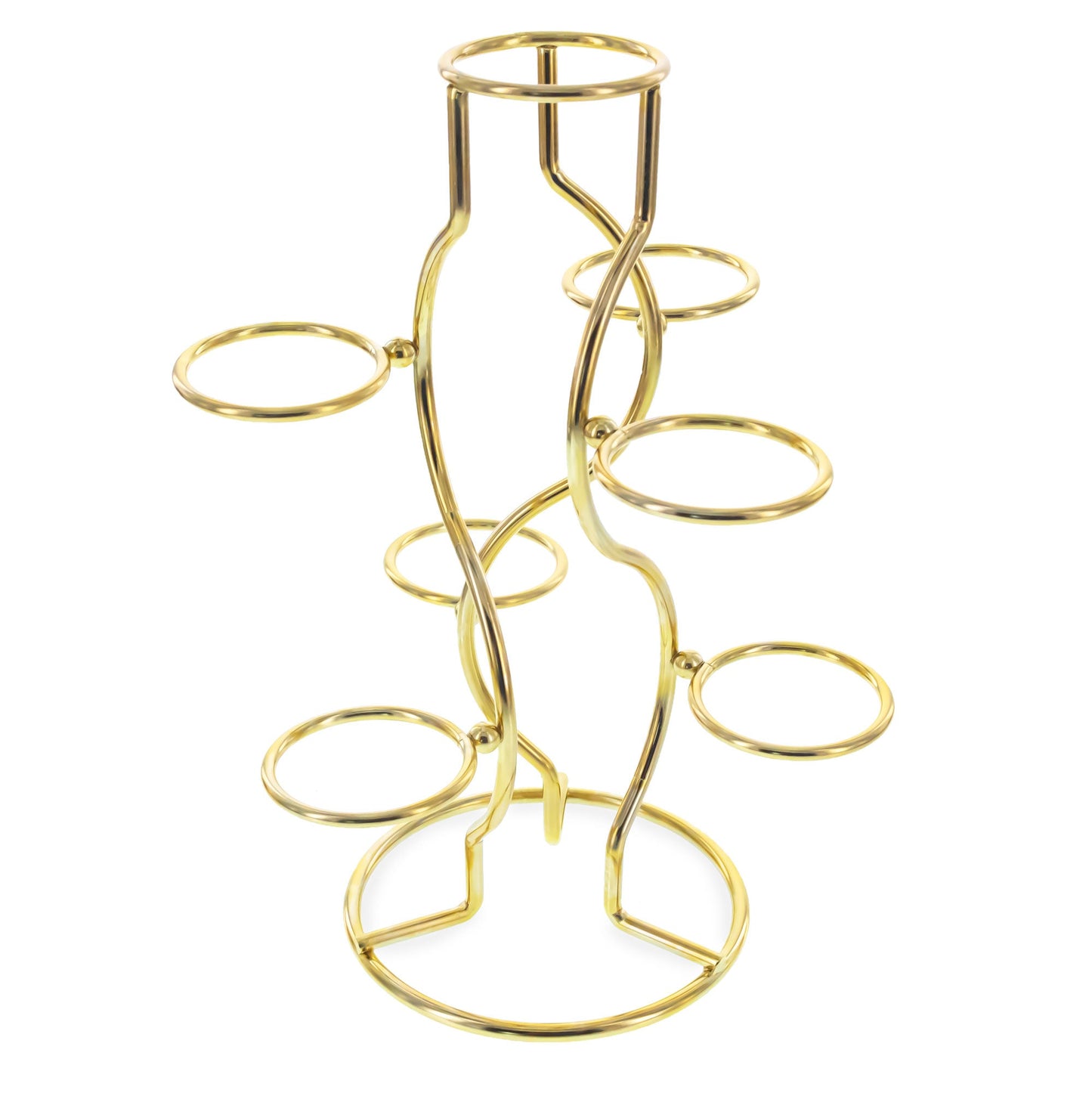 7-Ring 3-Tier Gold Wire Metal Sphere Crystals Egg Stand Holder Display 7.4 Inches (Taiwan)