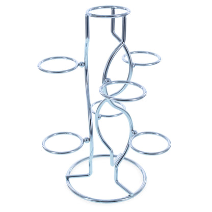 7-Ring 3-Tier Silver Wire Metal Sphere Crystals Egg Stand Holder Display 7.4 Inches (Taiwan)