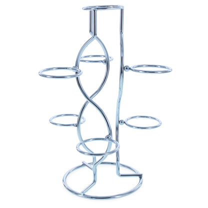 7-Ring 3-Tier Silver Wire Metal Sphere Crystals Egg Stand Holder Display 7.4 Inches (Taiwan)