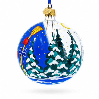 Festive Snowman with Gifts Glass Ball Christmas Ornament 4 Inches