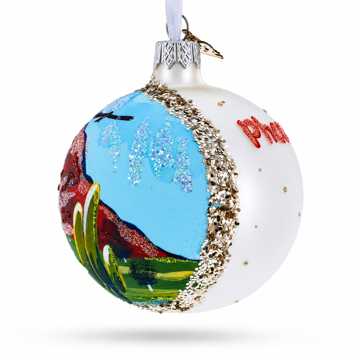 Desert Botanical Garden Phoenix, Arizona Glass Ball Christmas Ornament 3.25 Inches