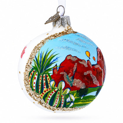 Desert Botanical Garden Phoenix, Arizona Glass Ball Christmas Ornament 3.25 Inches