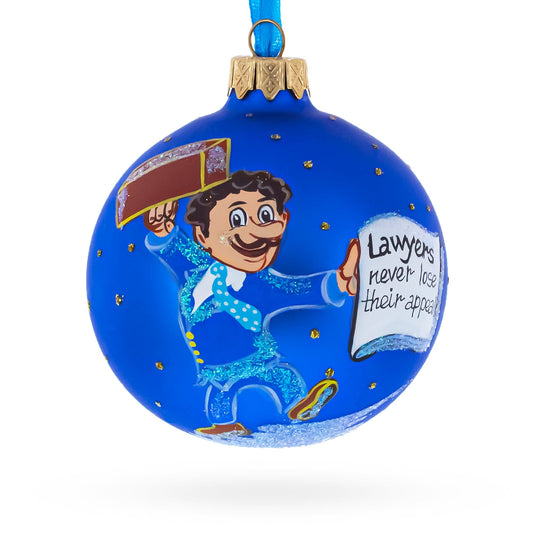 Lawyer with Briefcase Glass Ball Christmas Ornament 3.25 Inches