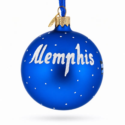 Memphis at Night, Tennessee Glass Ball Christmas Ornament 3.25 Inches