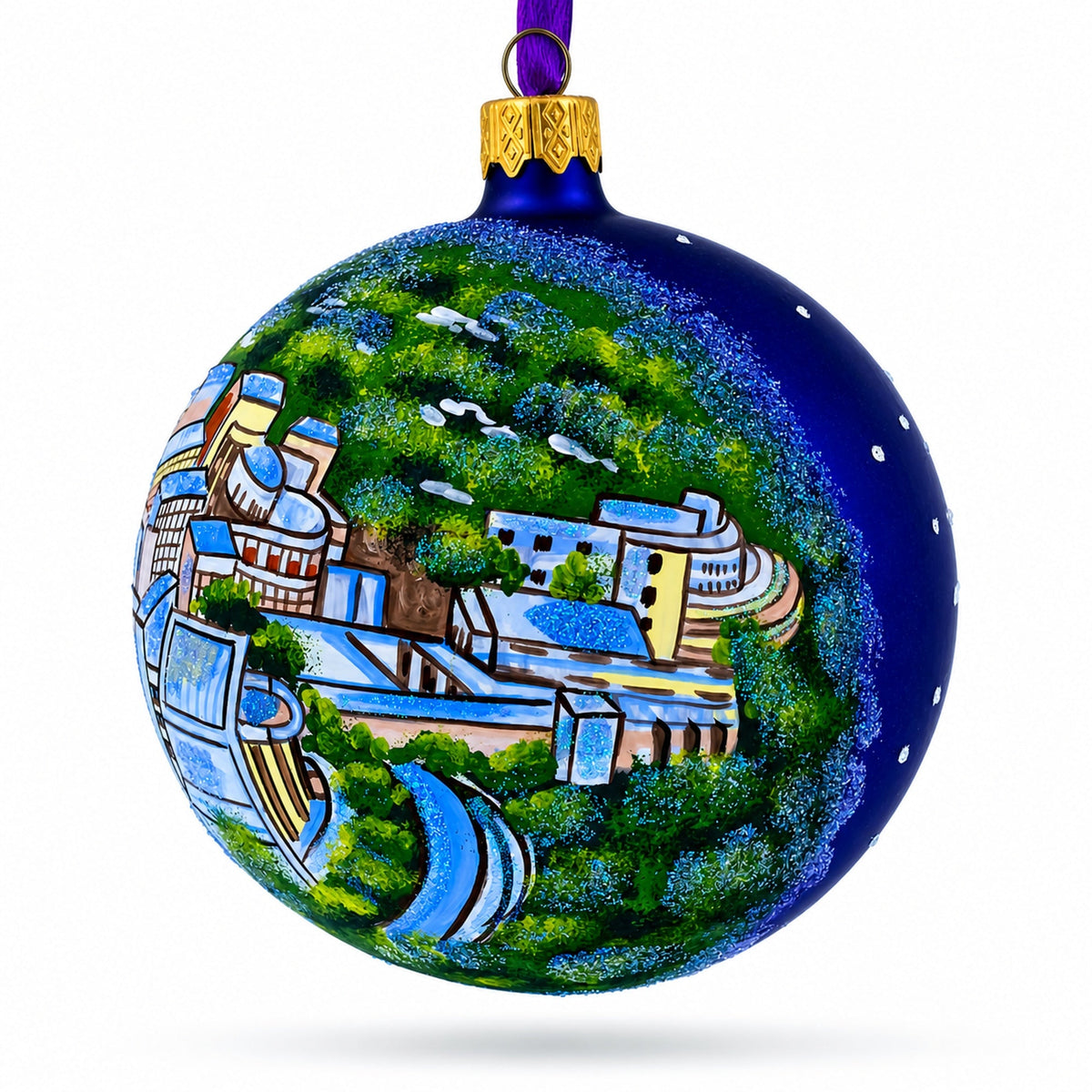 Los Angeles, California, USA Glass Ball Christmas Ornament 4 Inches