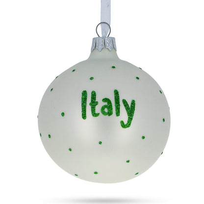 Flag of Italy Glass Ball Christmas Ornament 3.25 Inches