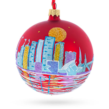 Milwaukee, Wisconsin, USA Glass Ball Christmas Ornament 4 Inches