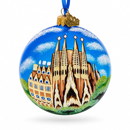 La Sagrada Familia, Barcelona, Spain Glass Ball Christmas Ornament 4 Inches