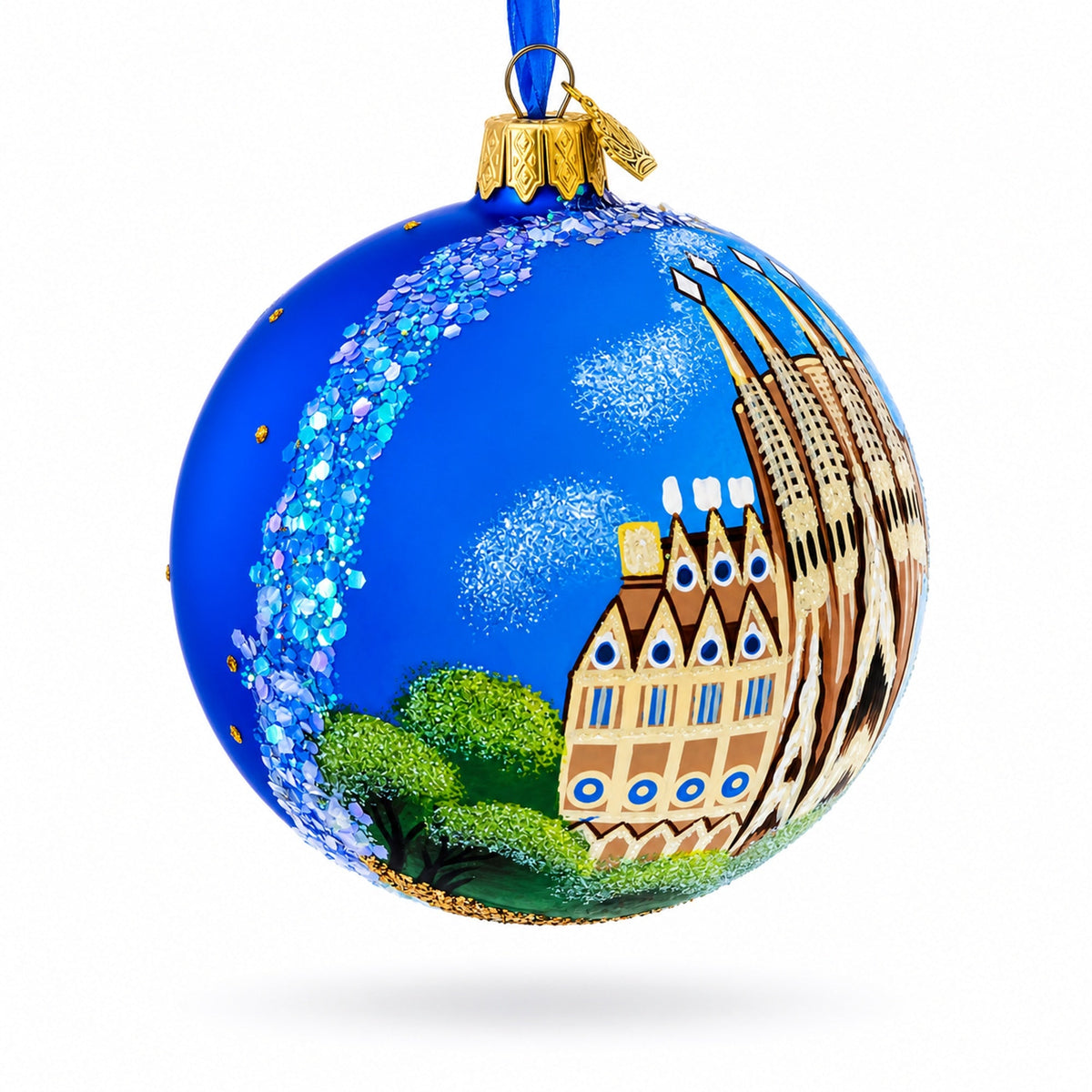 La Sagrada Familia, Barcelona, Spain Glass Ball Christmas Ornament 4 Inches