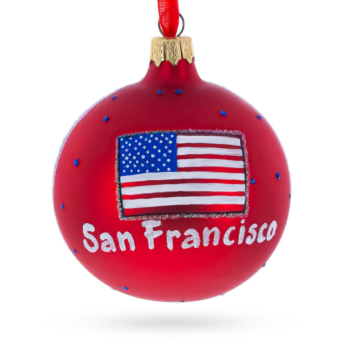Golden Gate Bridge, San Francisco, California, USA Glass Christmas Ornament 3.25 Inches