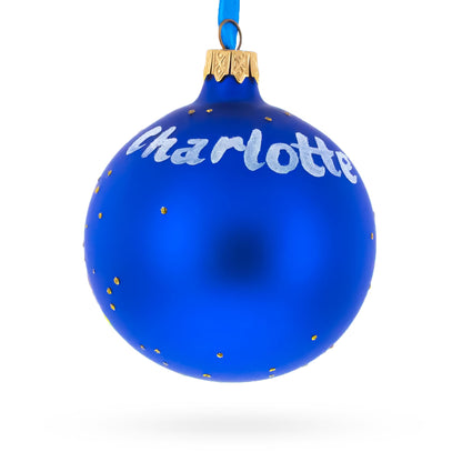 Charlotte, North Carolina, USA Glass Christmas Ornament 3.25 Inches