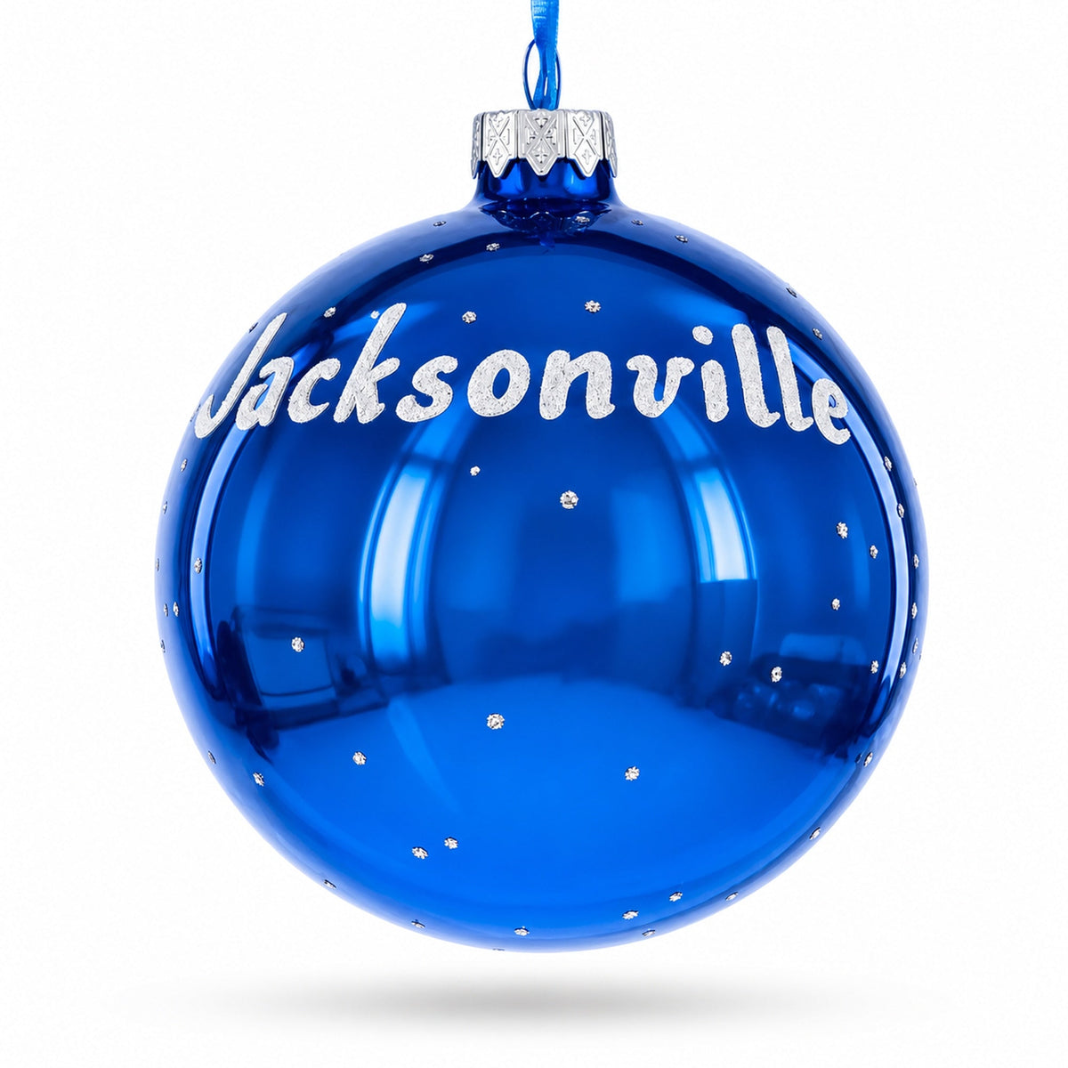 Jacksonville, Florida, USA Glass Ball Christmas Ornament 4 Inches