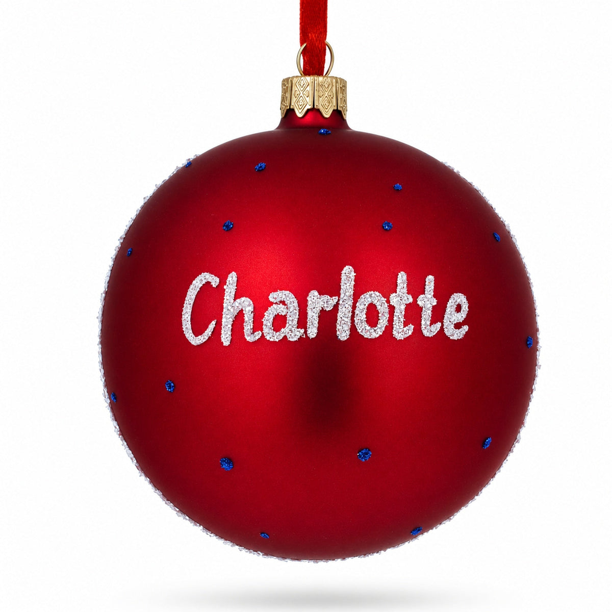 Charlotte, North Carolina, USA Glass Ball Christmas Ornament 4 Inches