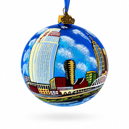Nashville, Tennessee, USA Glass Ball Christmas Ornament 4 Inches