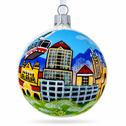 Albuquerque, New Mexico, USA Glass Christmas Ornament 3.25 Inches