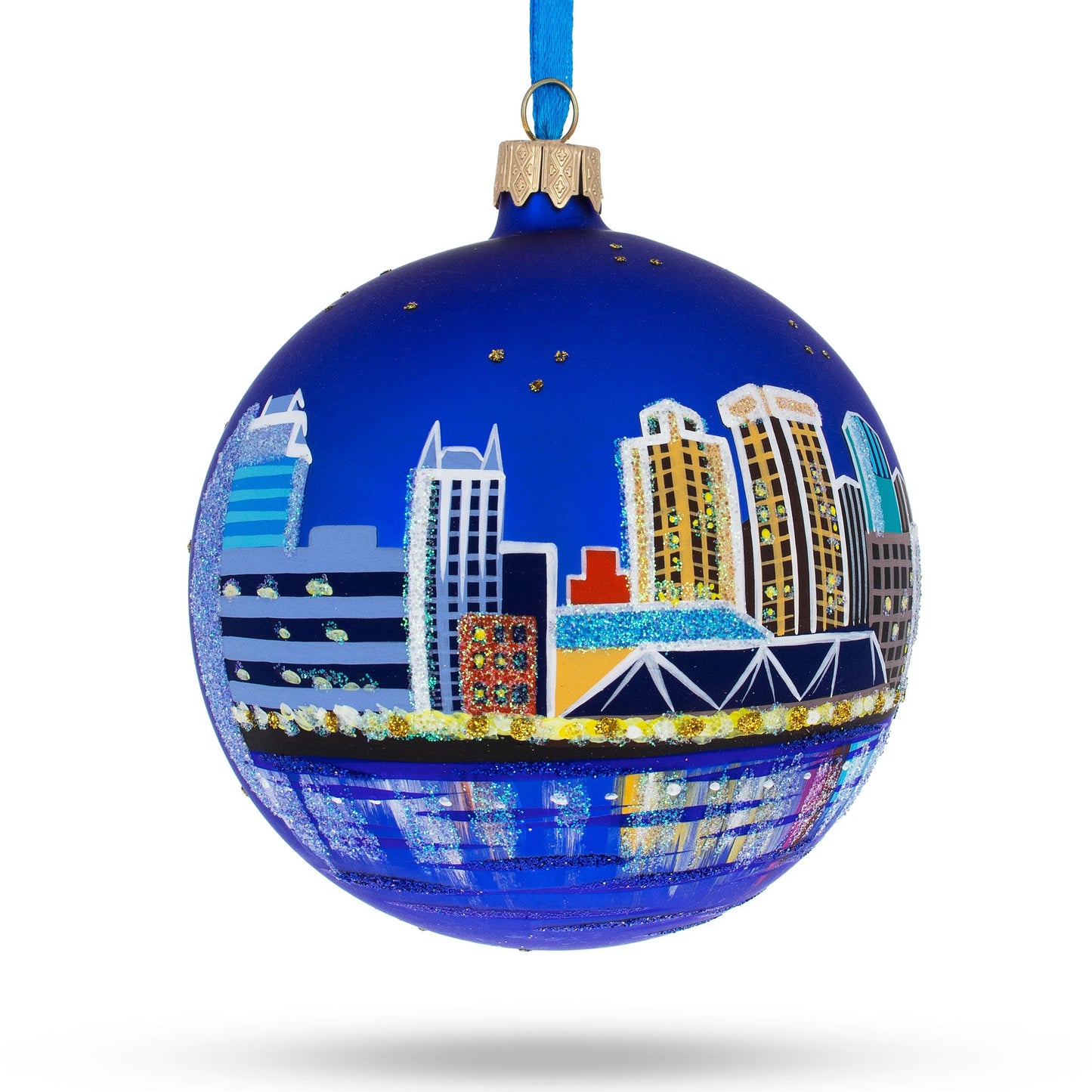 Virginia Beach, Virginia, USA Glass Ball Christmas Ornament 4 Inches
