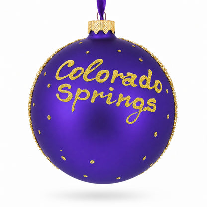 Colorado Springs, Colorado, USA Glass Ball Christmas Ornament 4 Inches