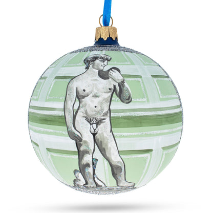 Michelangelo's 'David' Sculpture Glass Ball Christmas Ornament 4 Inches