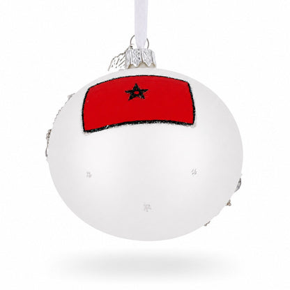 Blue City Chefchaouen, Morocco Glass Ball Christmas Ornament 3.25 Inches