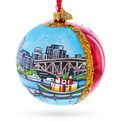 Granville Island, Vancouver, Canada Glass Ball Christmas Ornament 4 Inches
