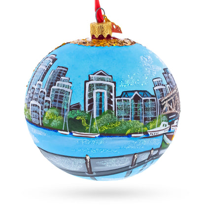 Granville Island, Vancouver, Canada Glass Ball Christmas Ornament 4 Inches