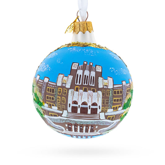 Central High School National Historic Site, Little Rock, Arkansas, USA Glass Ball Christmas Ornament 3.25 Inches