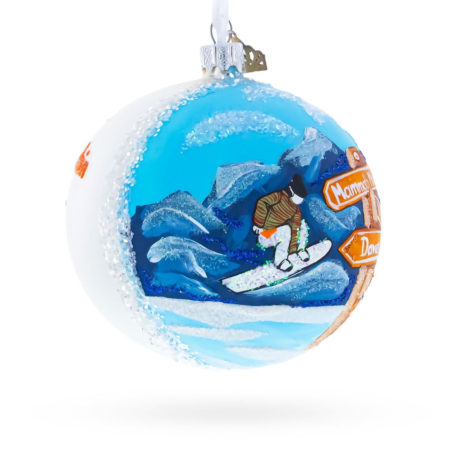 Mammoth Mountain Ski Area, California, USA Glass Ball Christmas Ornament 4 Inches