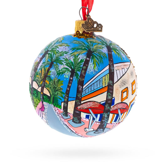 Lincoln Road, Miami, Florida, USA Glass Ball Christmas Ornament 3.25 Inches