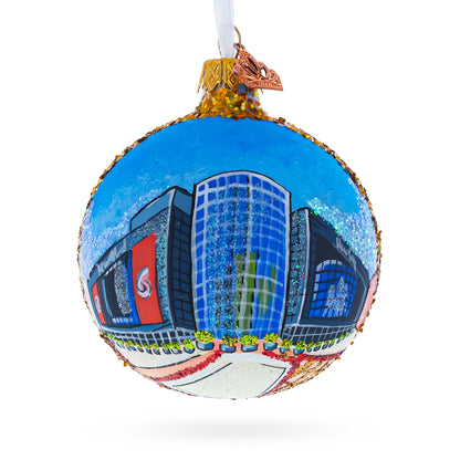 Prudential Center, Newark, New Jersey, USA Glass Ball Christmas Ornament 3.25 Inches