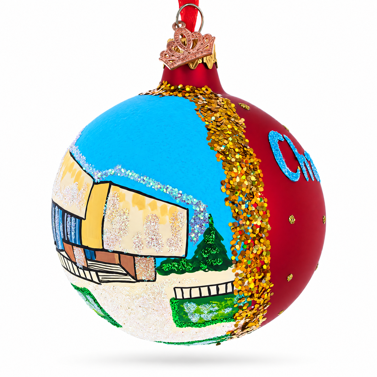 Virginia State Museum, Charleston, West Virginia, USA Glass Ball Christmas Ornament 3.25 Inches
