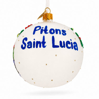 The Pitons, St. Lucia Glass Ball Christmas Ornament