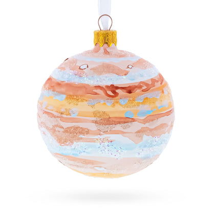 Jupiter Hand Painted Glass Ball Christmas Ornament 3.25 Inches